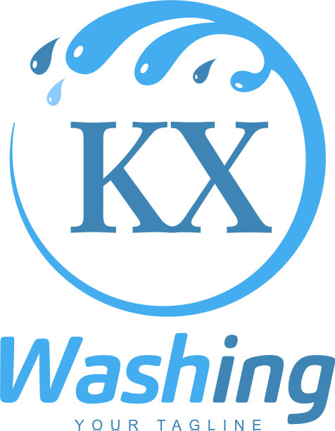 Kx字母设计带有水洗标志的现代字母图片下载