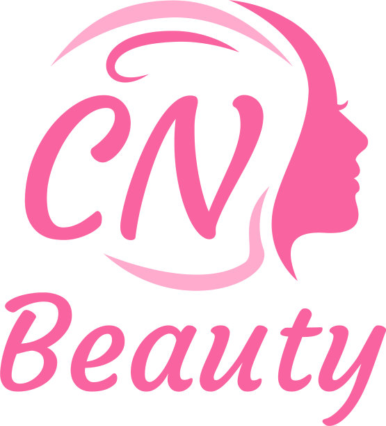 Cn字母标志设计具有女性优雅的面容图片下载