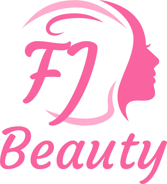 Fj字母标志设计具有女性优雅的面容图片下载