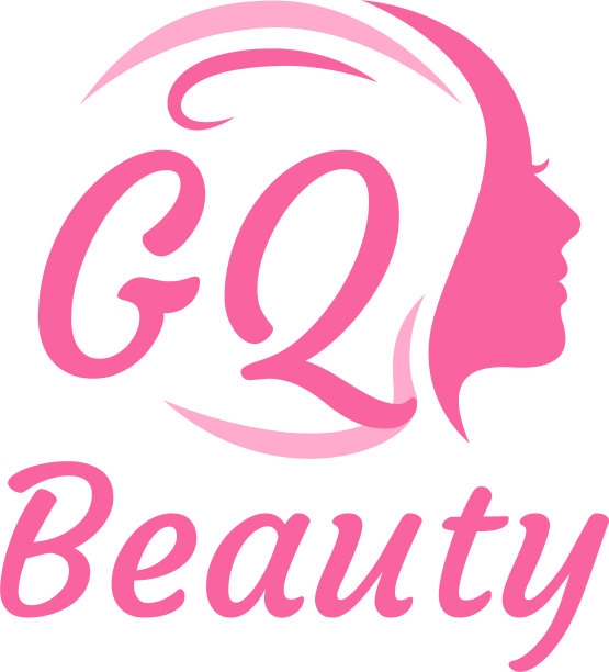 Gq字母标志设计具有女性优雅的面容图片下载