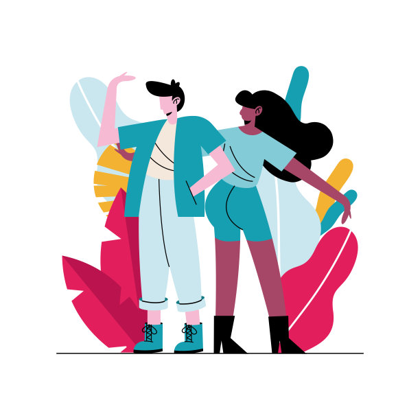 幸福的年轻的跨种族夫妇的化身角色图片下载