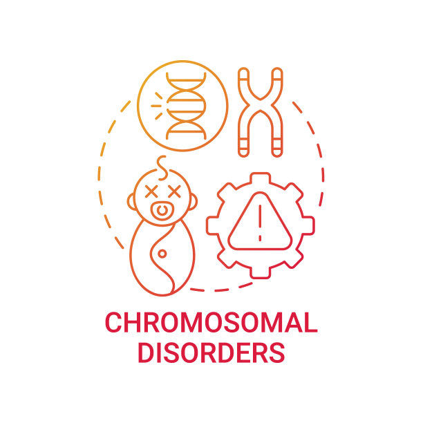 染色体疾病红色梯度概念图标图片下载