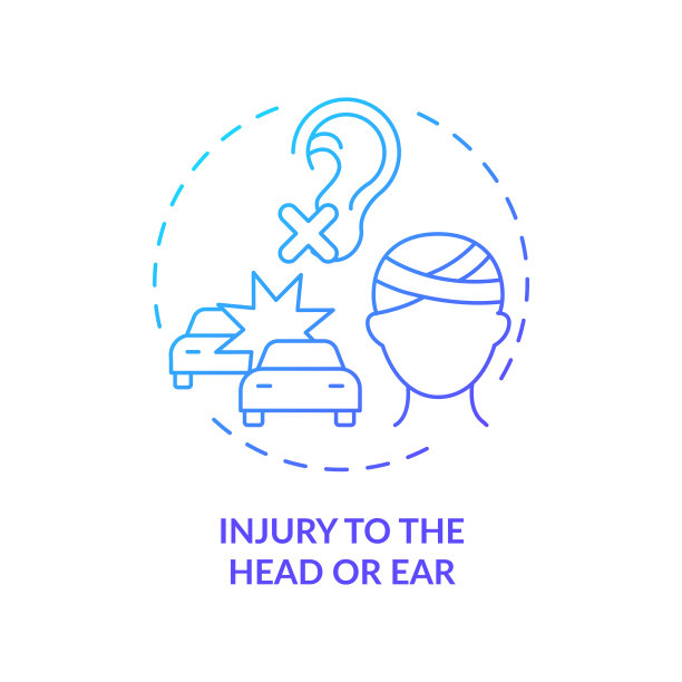 伤到头部和耳朵的概念图标图片下载