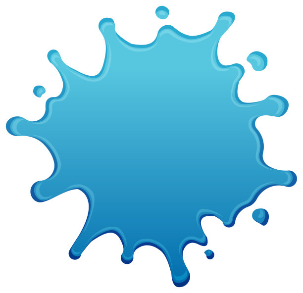 蓝色水飞溅形状矢量插图图片下载