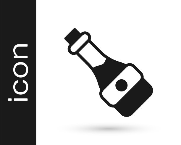 黑色酱油瓶图标孤立在白色背景。向量图片下载