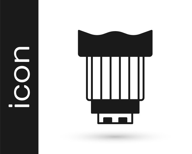 黑色相机照片镜头图标孤立在白色背景。向量图片下载