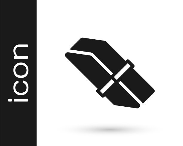 黑色橡皮擦或橡胶图标隔离在白色背景。向量图片下载