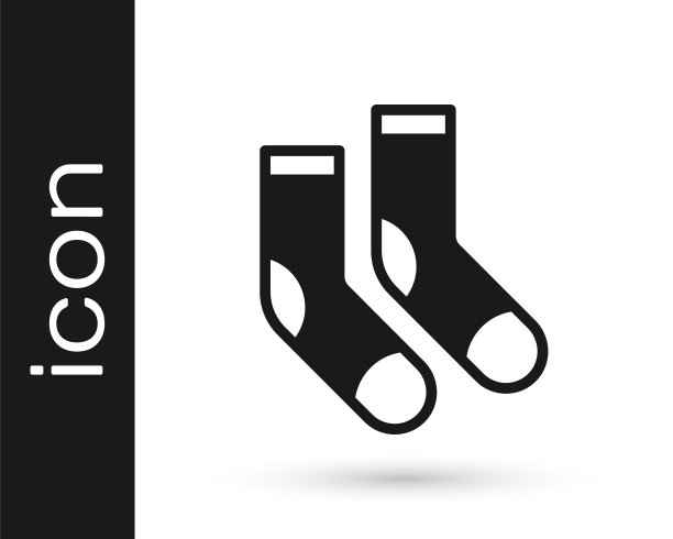 黑袜子图标孤立在白色背景。向量图片下载