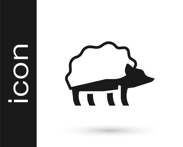 黑色刺猬图标孤立的白色背景。动物的象征。向量图片下载