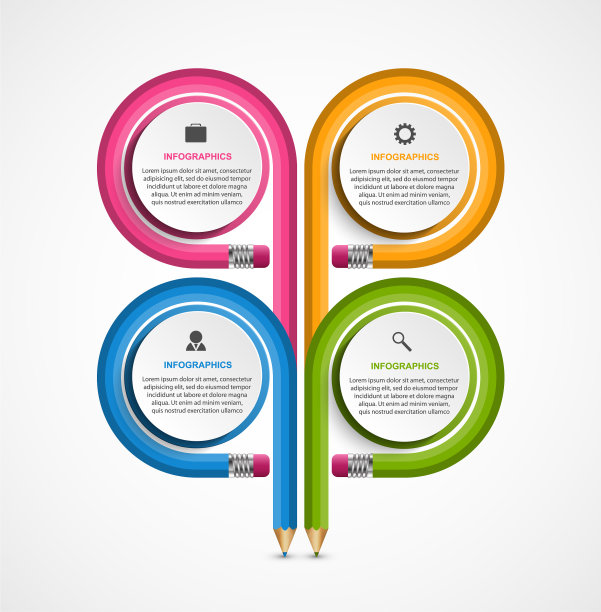 信息图形模板与铅笔可用于图片下载