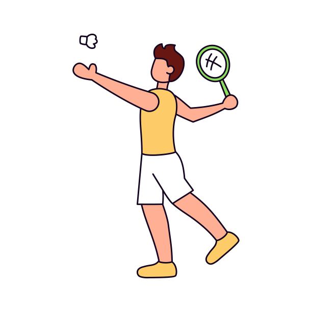 孤立的运动员人物偶像练习羽毛球素材图片