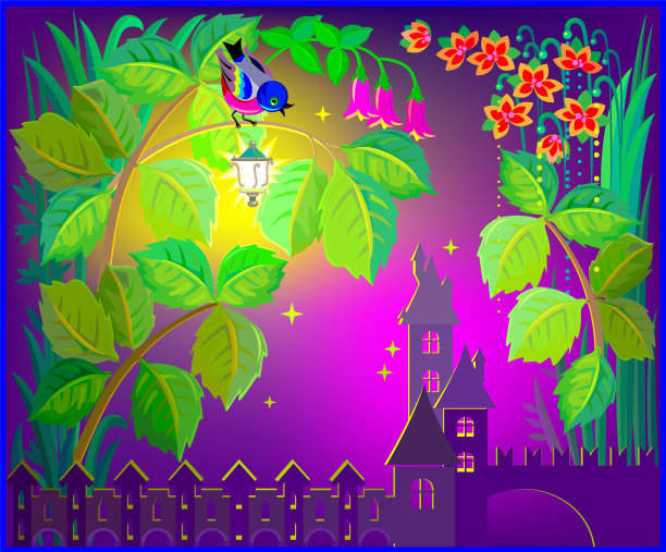 童话世界梦幻城堡深夜卡通图片下载