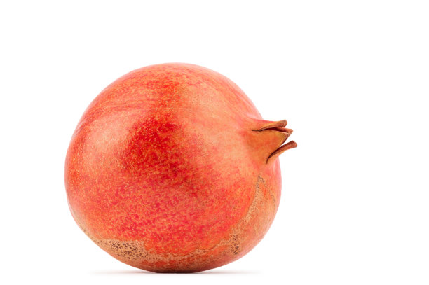 成熟的红石榴果实，孤立在白色的背景上图片下载