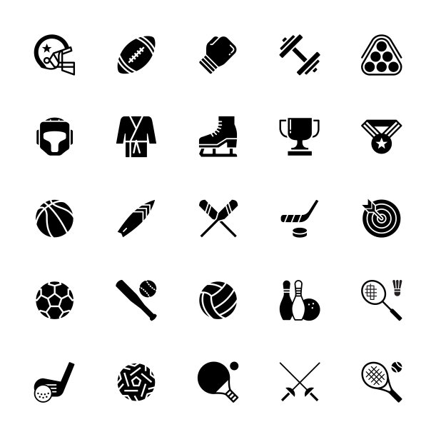 运动器材图标集图片下载