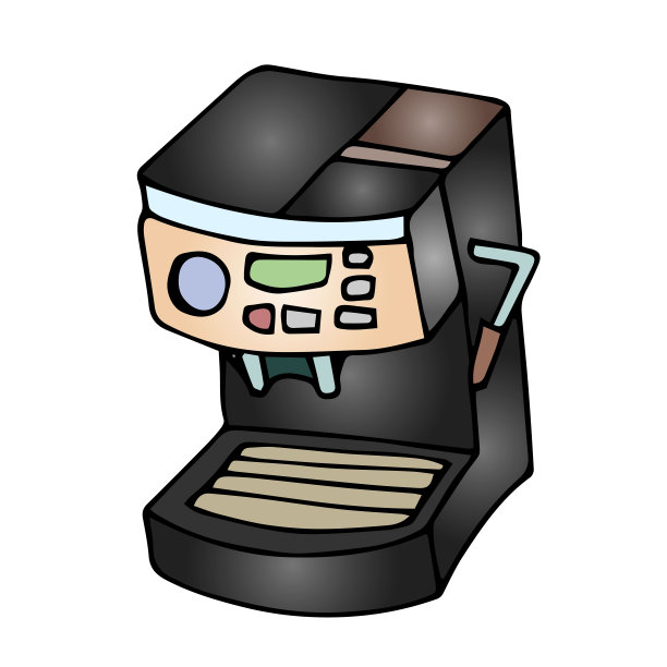 彩色咖啡机涂鸦图片下载