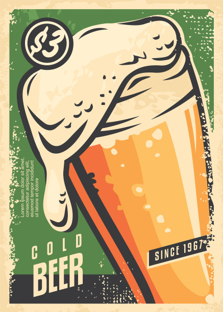 爱尔兰酒吧的啤酒海报墙装饰图片下载