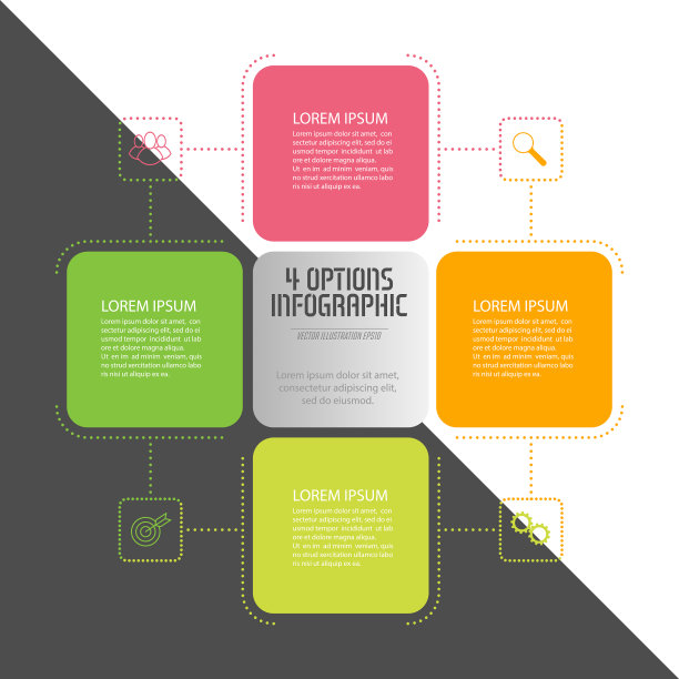 信息图是正方形三角形图图片下载