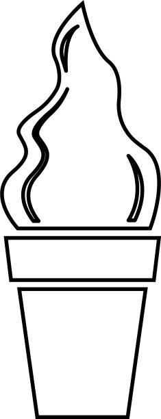 冰淇淋蛋筒轮廓孤立在白色图片下载