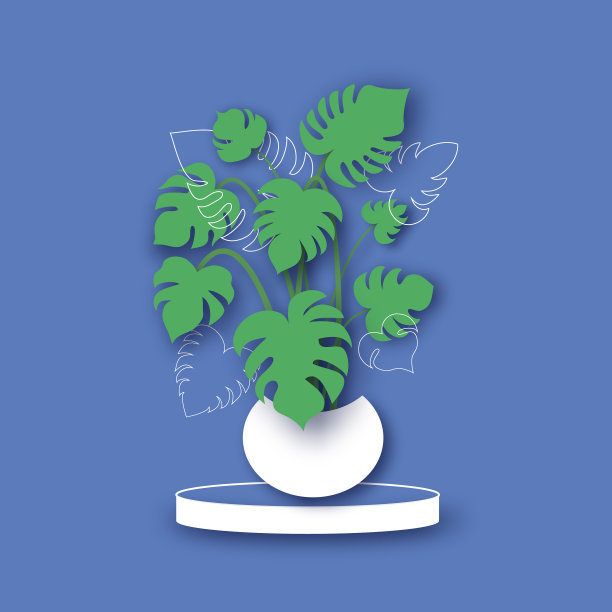 花椒叶剪纸风格图片下载