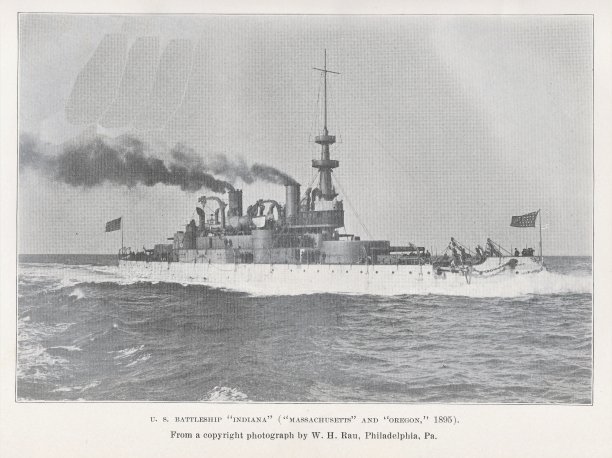 1895年美国印第安纳号装甲巡洋舰，19世纪美国海军历史图片下载
