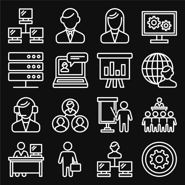 系统管理员和操作员图标设置线图片下载