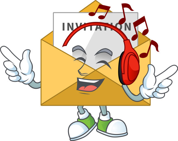 卡通邀请短信听音乐图片下载