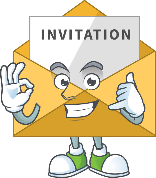 卡通邀请信息，做出打电话的手势图片下载