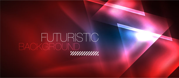 霓虹几何抽象背景三角形图片下载