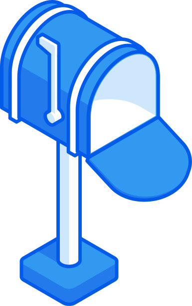 卡通设计开蓝色邮箱图片下载