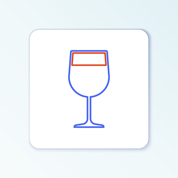 线葡萄酒杯图标孤立在白色背景图片下载