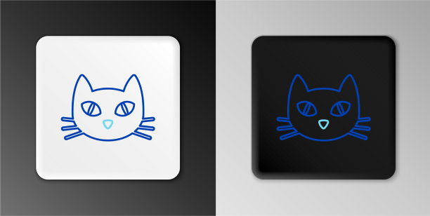线猫图标孤立在灰色背景图片下载