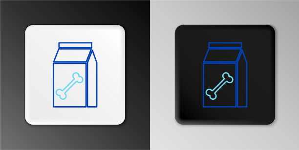 线袋宠物食品图标隔离灰色图片下载