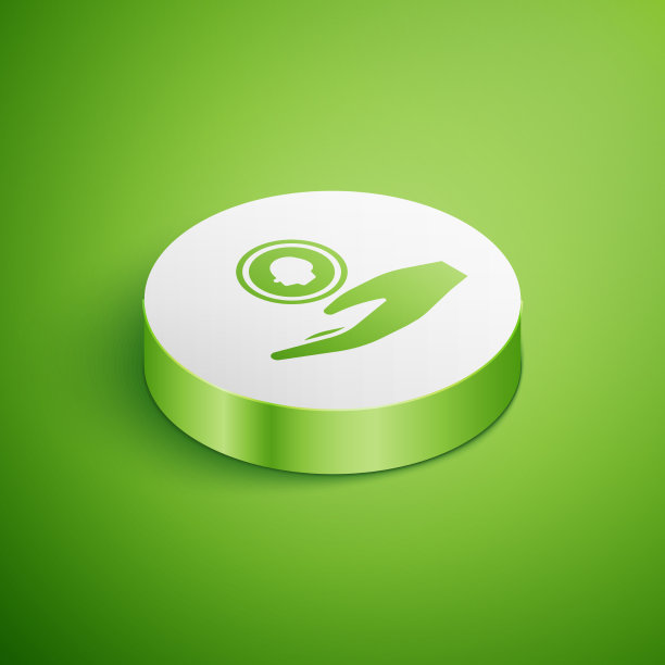 等距手握硬币硬币图标孤立上图片下载