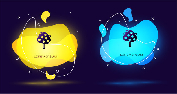 黑橙树与水果图标孤立图片下载