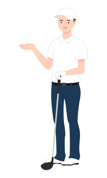 高尔夫运动的插图。一个年轻人向司机解释。图片下载