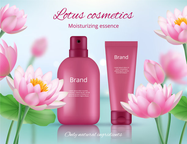 化妆品广告用美丽的荷花招贴图片下载