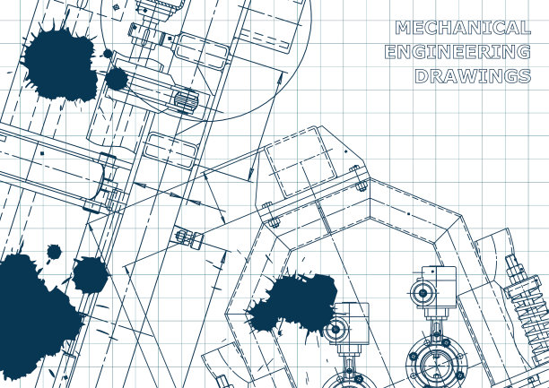 蓝墨水污点工程封面传单横幅图片下载