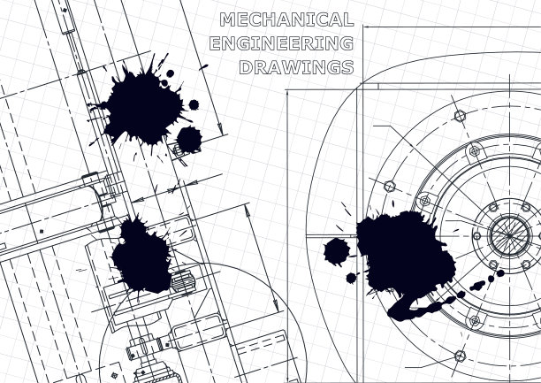掩盖工程图纸上的黑色墨迹图片下载