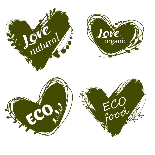 涂鸦标志，我喜欢有机菜单图片下载