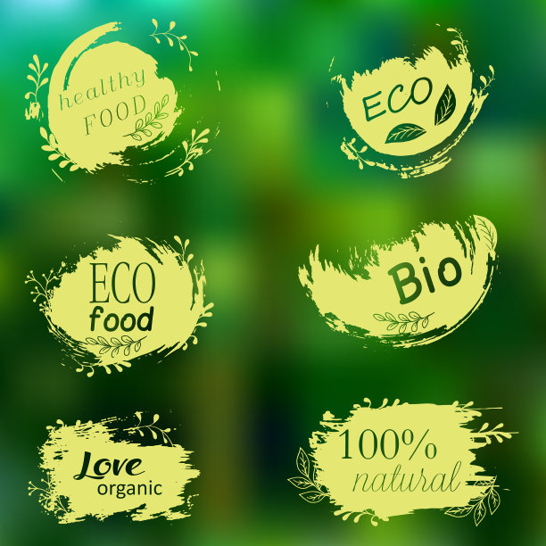 涂鸦标志，我喜欢有机菜单图片下载