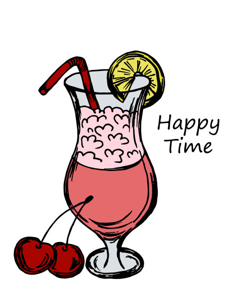 卡片传单横幅鸡尾酒会放松快乐时光图片下载