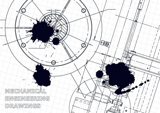 封面传单黑墨水污点蓝图横幅图片下载