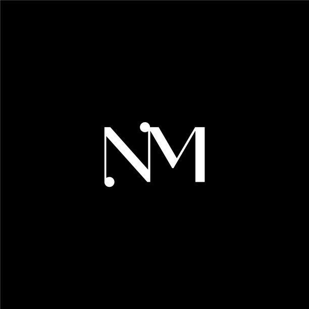 N m字母标志创意设计上的黑色色彩图片下载