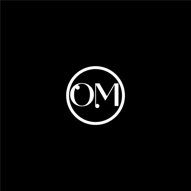 O m字母标志创意设计上的黑色色彩图片下载