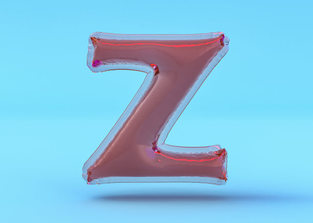 大写字母z。透明气球字体。三维演示图片下载