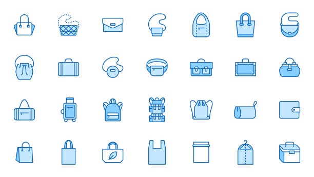 袋线图标设置钱包类型-手提袋公文包图片下载