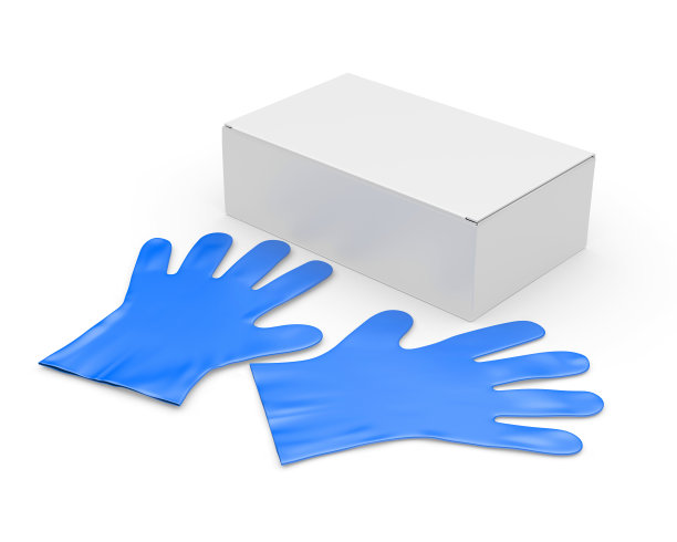 空白一次性手套包装模板。图片下载