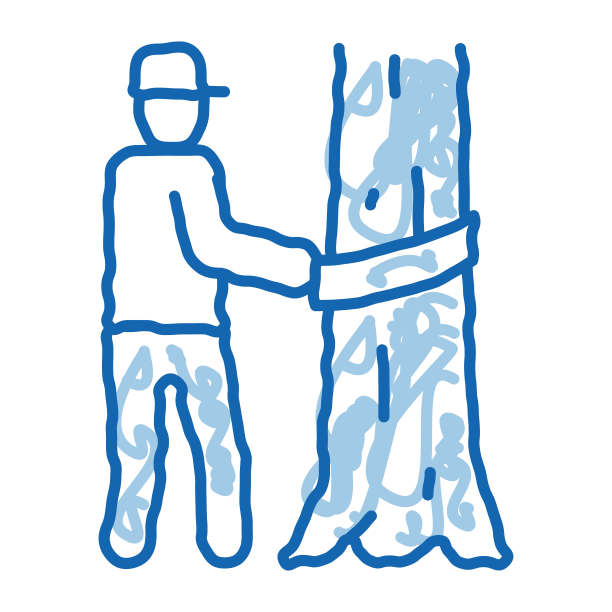 树木砍伐涂鸦图标手绘插图图片下载