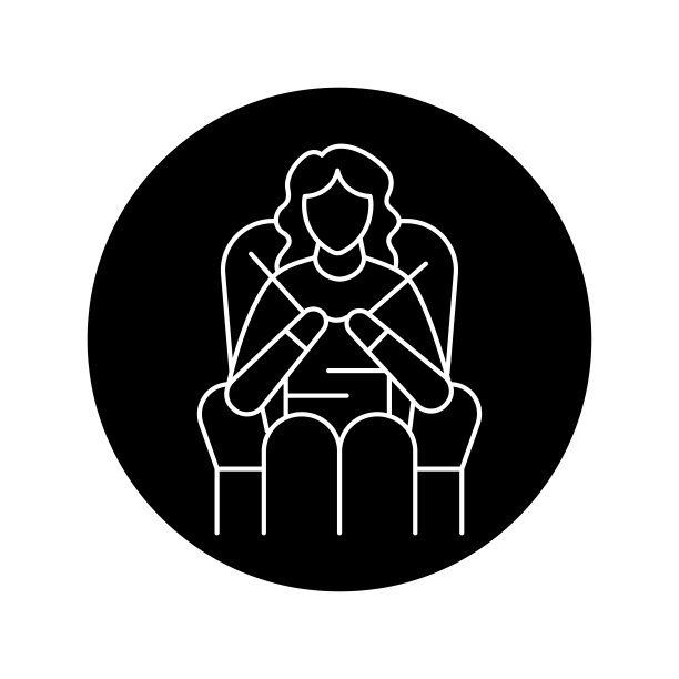 女人编织颜色线图标。象形文字网页，移动应用图片下载