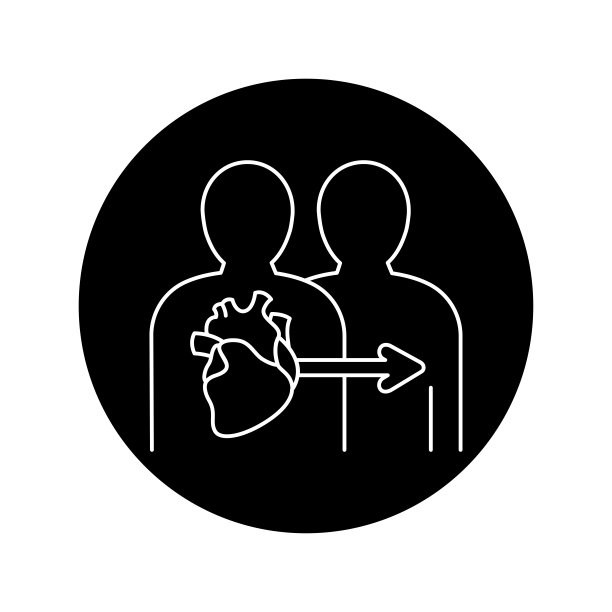 心脏移植颜色线图标。饮食节目。自主感觉经络反应，声波作为享受声音的象征。可编辑的中风。图片下载